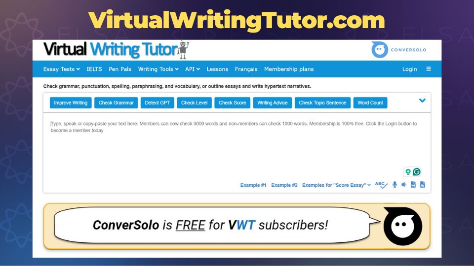 Web sắp xếp từ tiếng Anh thành câu hoàn chỉnh VirtualWritingTutor.com