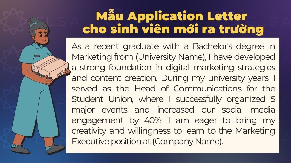 Mẫu Application Letter cho sinh viên mới ra trường (Freshers) Mẫu Application Letter cho sinh viên mới ra trường (Freshers)