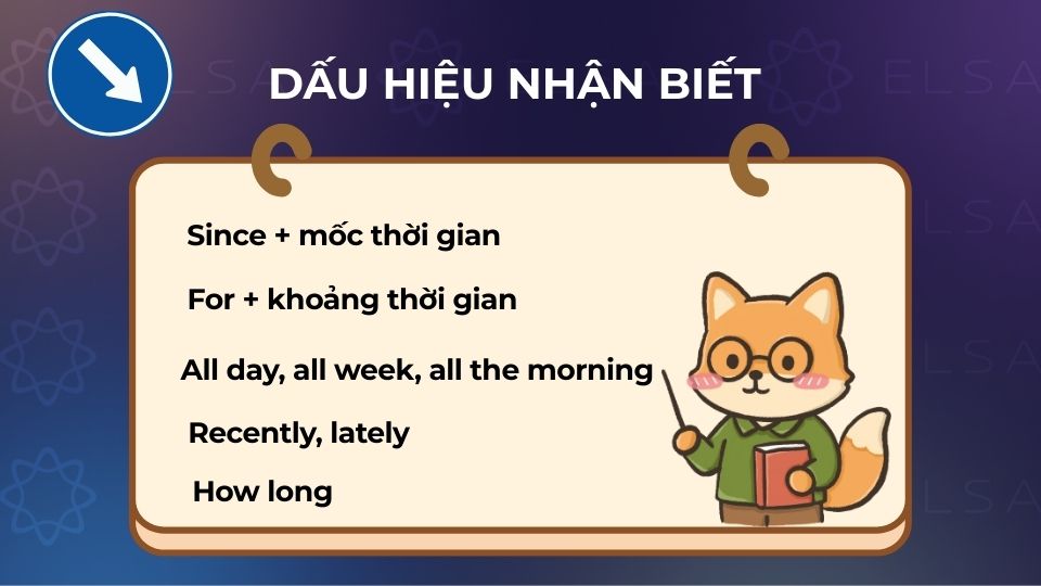 Dấu hiệu nhận biết (for, since, recently, lately…) Dấu hiệu nhận biết (for, since, recently, lately…)