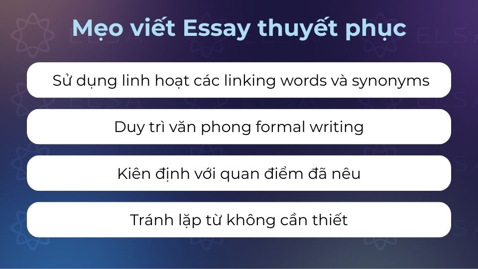 Mẹo viết Essay thuyết phục và đạt điểm cao trong kỳ thi Mẹo viết Essay thuyết phục và đạt điểm cao trong kỳ thi