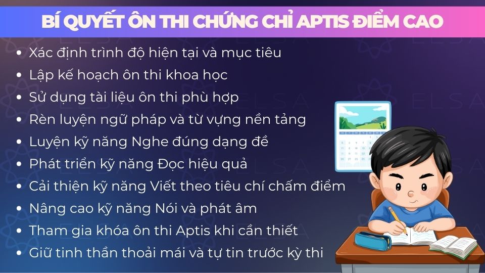 Một số bí quyết ôn thi chứng chỉ Aptis điểm cao Một số bí quyết ôn thi chứng chỉ Aptis điểm cao