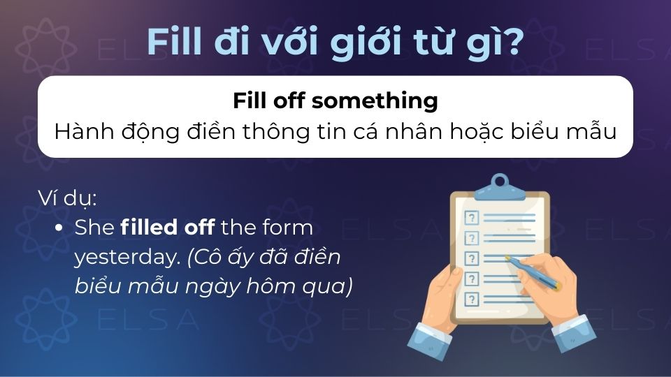 Fill off mang ý nghĩa hành động điền thông tin cá nhân hoặc biểu mẫu