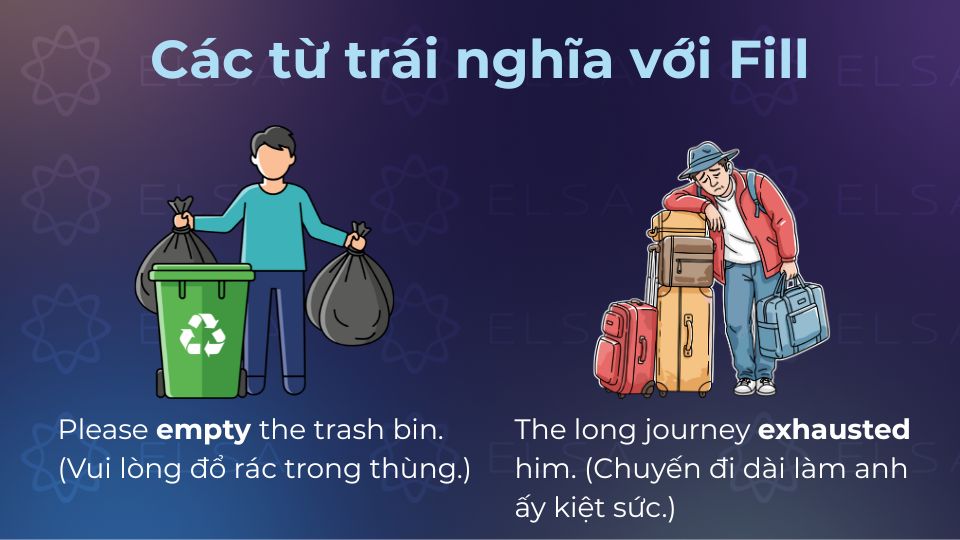 Từ trái nghĩa với fill sẽ giúp bạn giao tiếp dễ dàng hơn