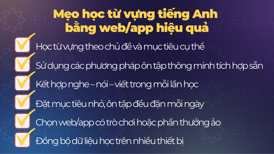 Mẹo học từ vựng tiếng Anh bằng web/app hiệu quả