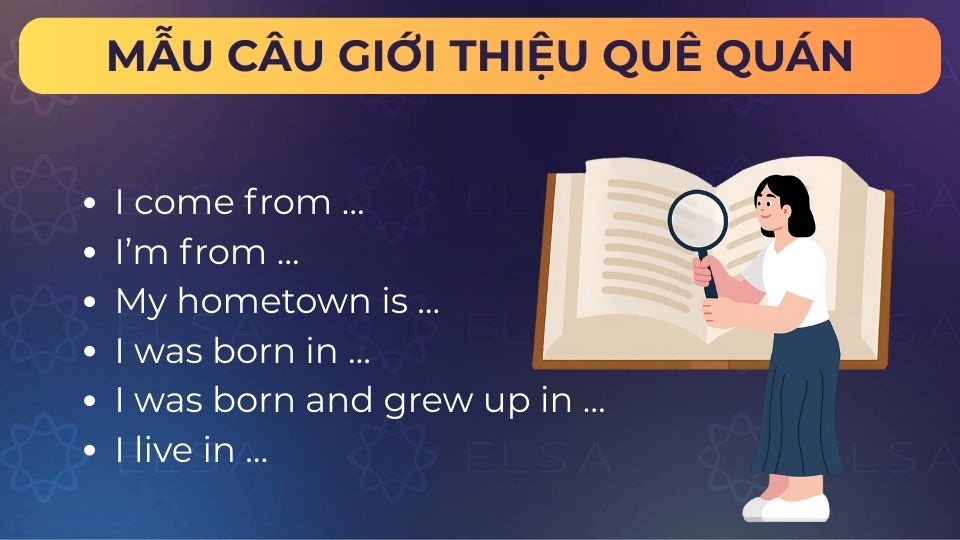 Mẫu câu giới thiệu quê quán