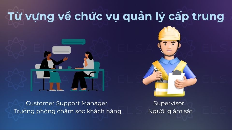 Chức vụ quản lý cấp trung phổ biến nhất trong công việc