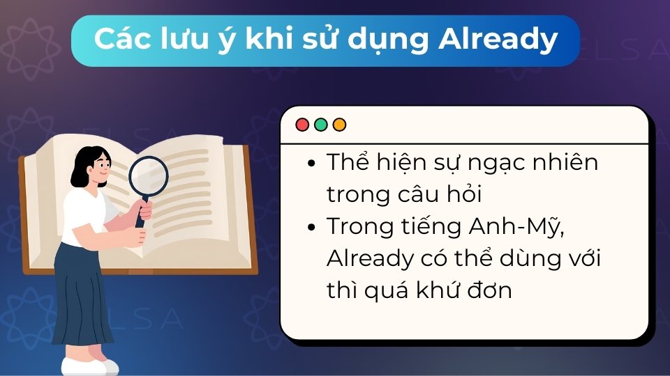 Cần lưu ý vị trí đặt already trong câu hỏi để thể hiện sự ngạc nhiên về thời điểm sự việc