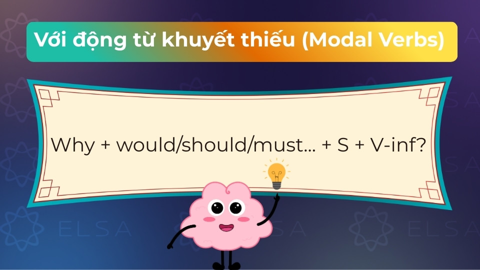 Why đi kèm động từ khuyết thiếu để chất vấn hoặc gợi ý một hành động cần thiết