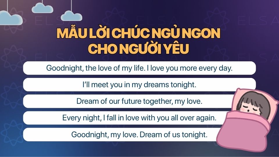 Những lời chúc ngủ ngon tiếng Anh dành cho người yêu