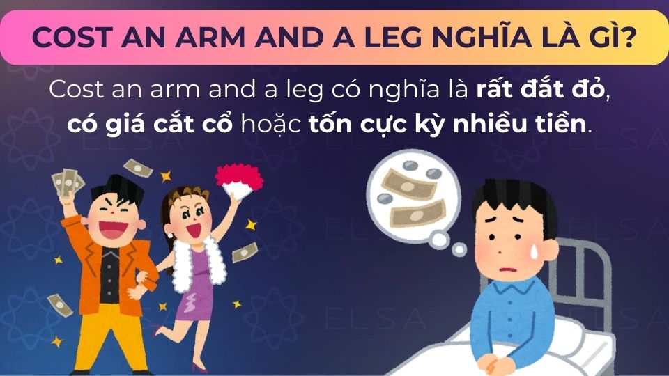 Cost an arm and a leg có nghĩa là đắt đỏ