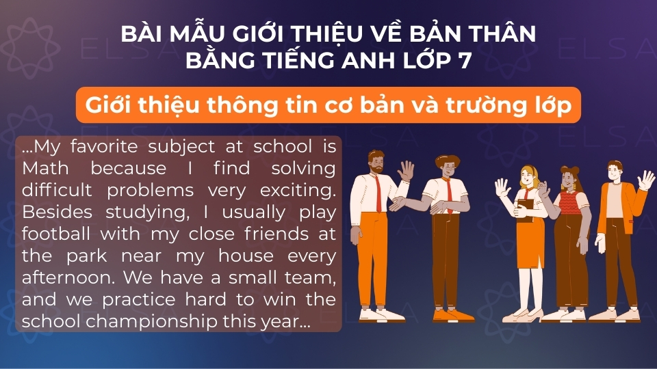 Bài mẫu giới thiệu về bản thân bằng tiếng Anh lớp 7 số 1