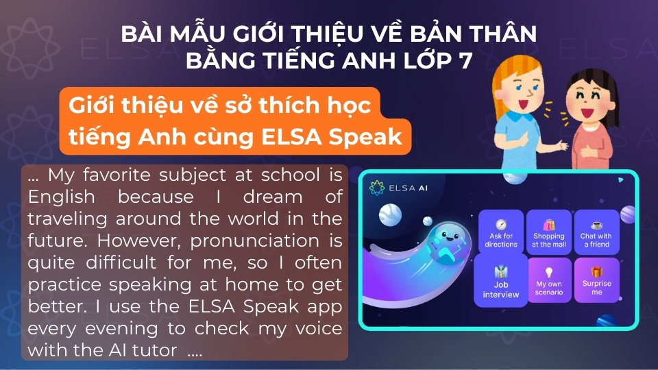 Bài mẫu giới thiệu về bản thân bằng tiếng Anh lớp 7 số 15