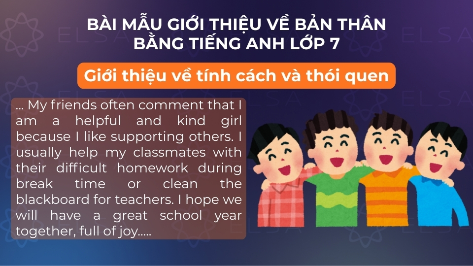 Bài mẫu giới thiệu về bản thân bằng tiếng Anh lớp 7 số 5