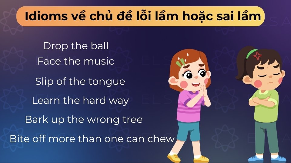 Idioms về sai lầm giúp thừa nhận lỗi hay đối mặt hậu quả một cách khéo léo nhất Idioms về sai lầm giúp thừa nhận lỗi hay đối mặt hậu quả một cách khéo léo nhất