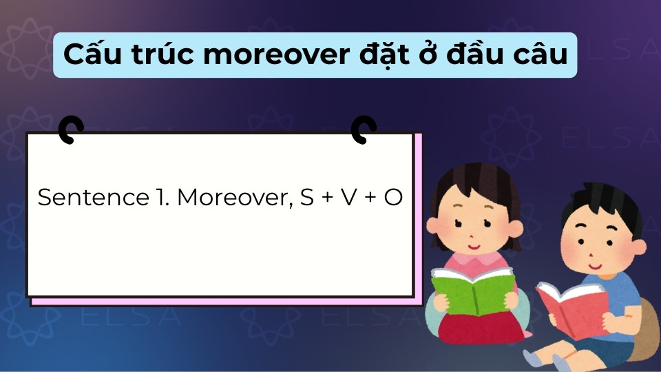 Moreover dùng đầu câu để thêm ý quan trọng, ngăn cách bằng dấu phẩy Moreover dùng đầu câu để thêm ý quan trọng, ngăn cách bằng dấu phẩy