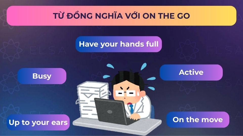 Các từ đồng nghĩa với on the go