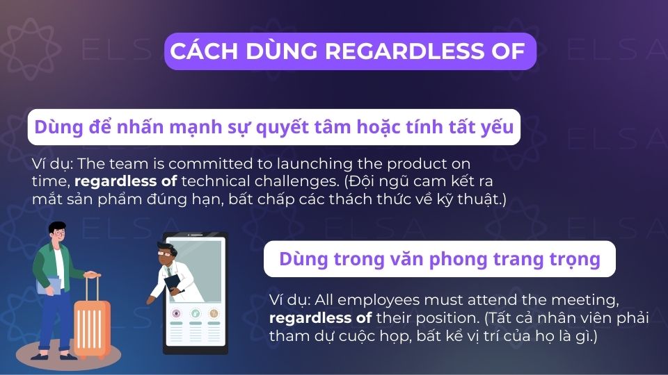 2 Cách dùng Regardless of trong tiếng Anh
