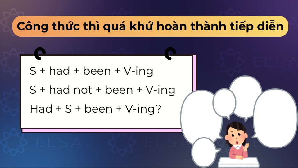 Công thức nhấn mạnh tính liên tục và nguyên nhân của hành động trước một mốc thời gian quá khứ