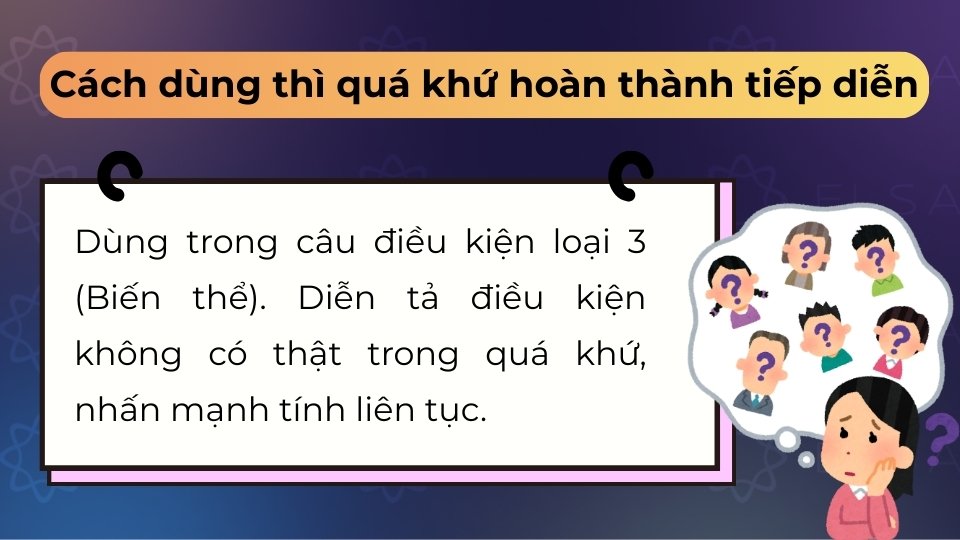 Giúp giả định về một hành động lẽ ra đã đang diễn ra liên tục tại một mốc thời gian quá khứ