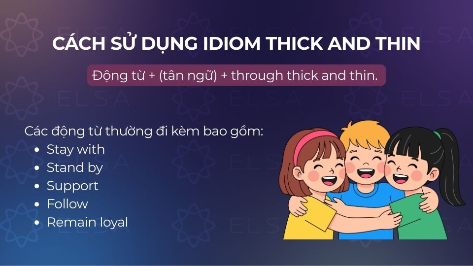 Cách sử dụng idiom Thick and thin