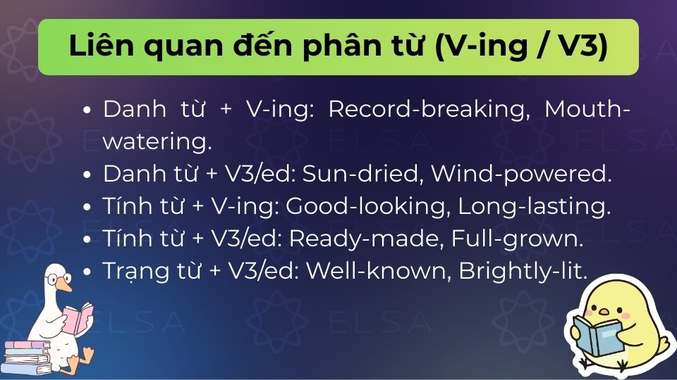 Kết hợp danh từ/tính từ với phân từ để tạo nghĩa chủ động hoặc bị động Kết hợp danh từ/tính từ với phân từ để tạo nghĩa chủ động hoặc bị động