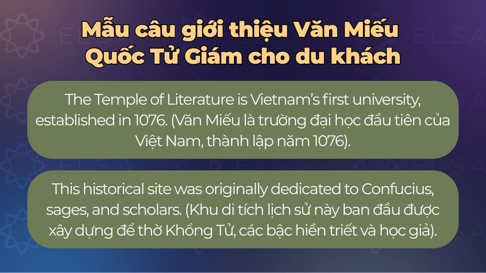 Các mẫu câu giới thiệu Văn Miếu Quốc Tử Giám cho du khách