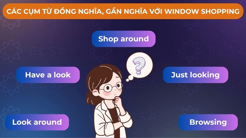 Một số cụm từ đồng nghĩa, gần nghĩa với Window shopping
