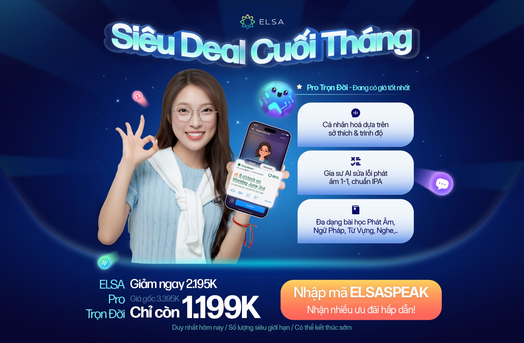 Luyện phát âm dễ dàng với ELSA Speak