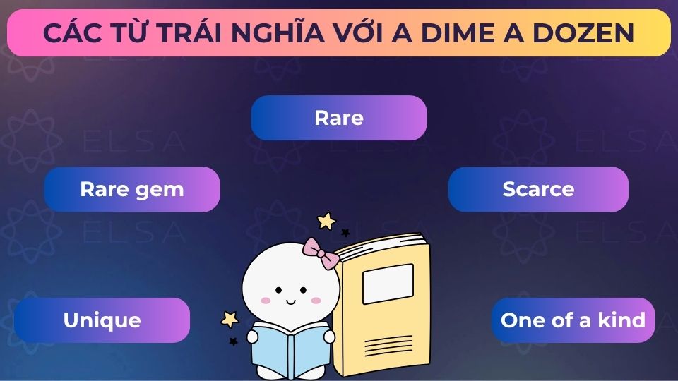 Một số từ/cụm từ trái nghĩa với idiom a dime a dozen