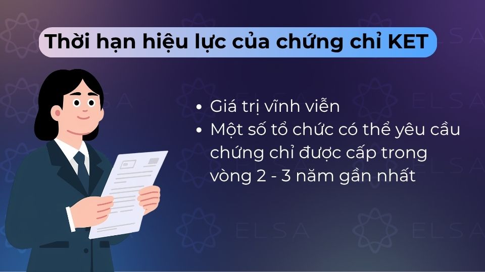 Bằng KET có giá trị vĩnh viễn, không hết hạn sau 2 năm như IELTS hay TOEIC