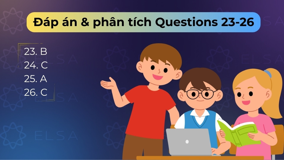 Đáp án chính xác lần lượt là B, C, A và C cho phần Matching Features