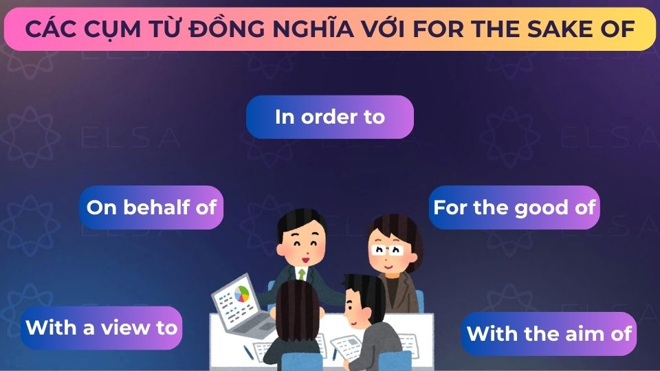 Một số cụm từ đồng nghĩa với for the sake of