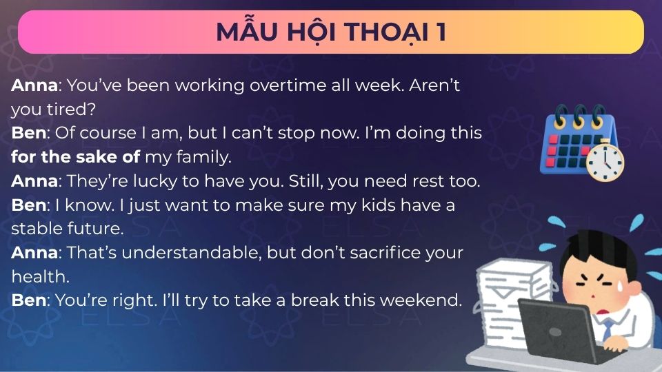 For the sake of trong thực tiễn - Mẫu hội thoại 1