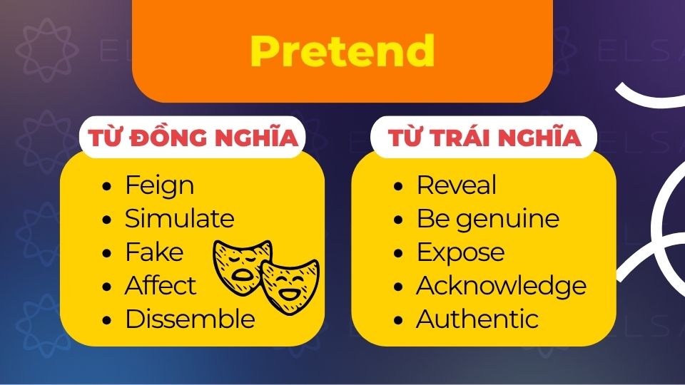 Từ đồng nghĩa và trái nghĩa của Pretend