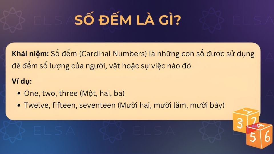 Số đếm là những con số chỉ số lượng