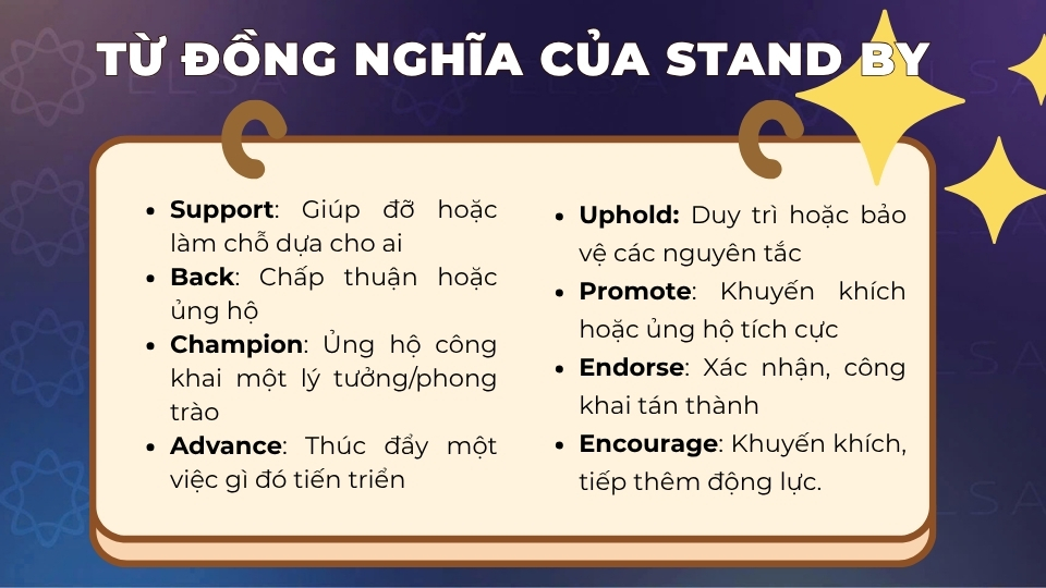 Từ đồng nghĩa của stand by Từ đồng nghĩa của stand by