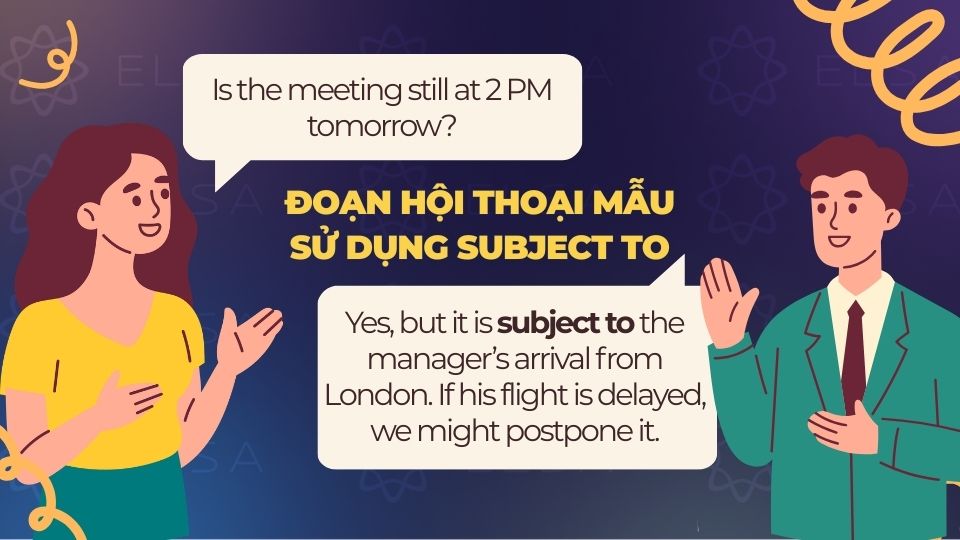 Đoạn hội thoại mẫu sử dụng Subject to Đoạn hội thoại mẫu sử dụng Subject to