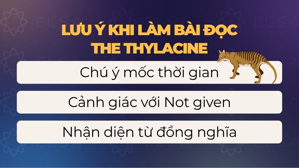 Lưu ý khi làm bài đọc The thylacine IELTS