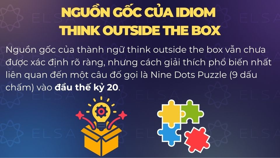 Think outside the box có nguồn gốc từ câu đố Nine Dots Puzzle