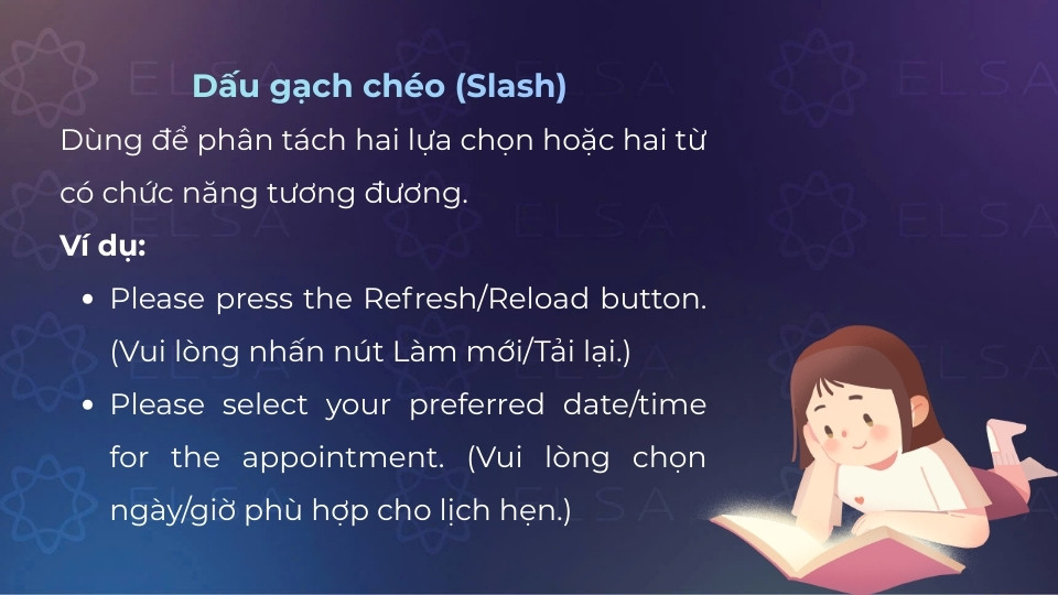 Cách dùng của dấu gạch chéo (slash)