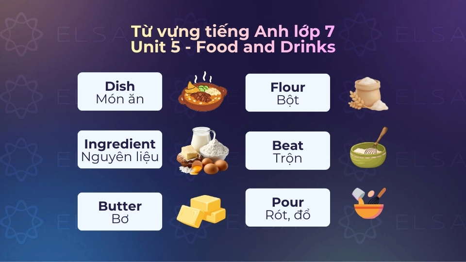 Các từ vựng tiếng Anh lớp 7 unit 5