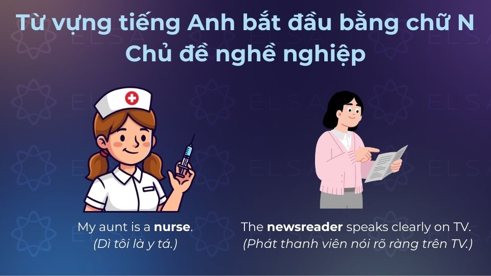 Một số từ vựng bắt đầu bằng chữ N được dùng để chỉ các vị trí công việc/lĩnh vực chuyên môn...