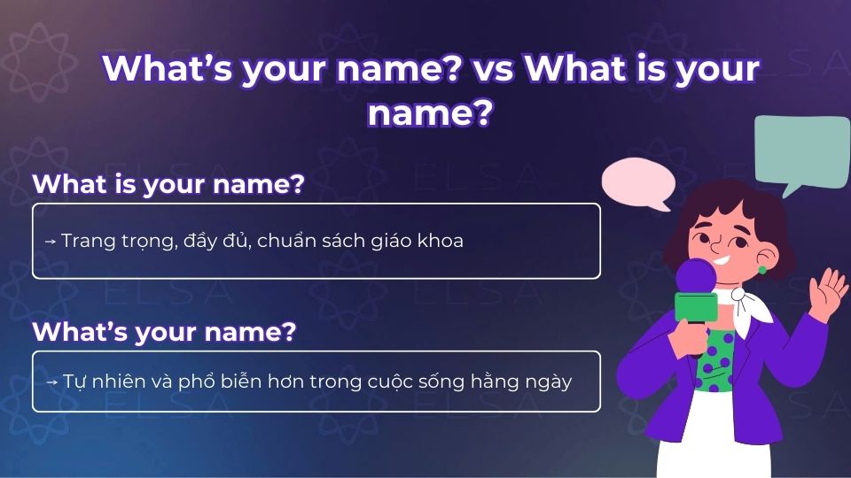 Sự khác nhau giữa What's your name và What is your name