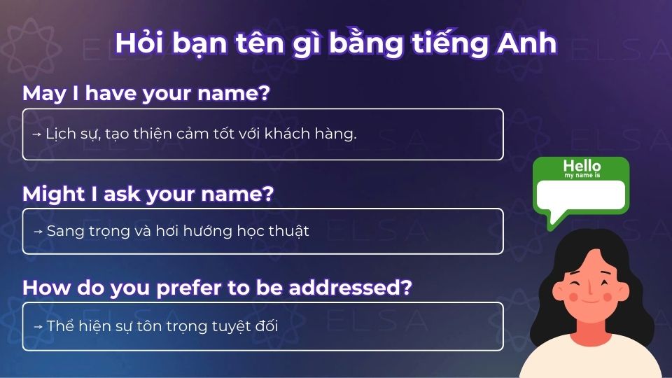 3 cách hỏi bạn tên gì bằng tiếng Anh