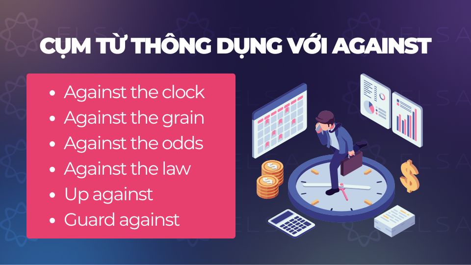 Những cụm từ thông dụng với Against