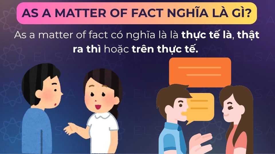 As a matter of fact có nghĩa là trên thực tế