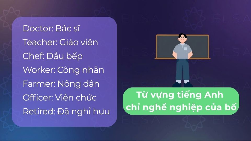 Từ vựng tiếng Anh chỉ nghề nghiệp của bố