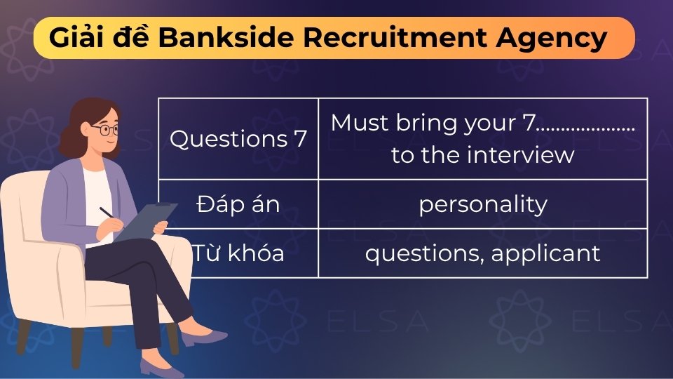 Đáp án là personality vì đây là nội dung chính các câu hỏi phỏng vấn sẽ tập trung khai thác Đáp án là personality vì đây là nội dung chính các câu hỏi phỏng vấn sẽ tập trung khai thác