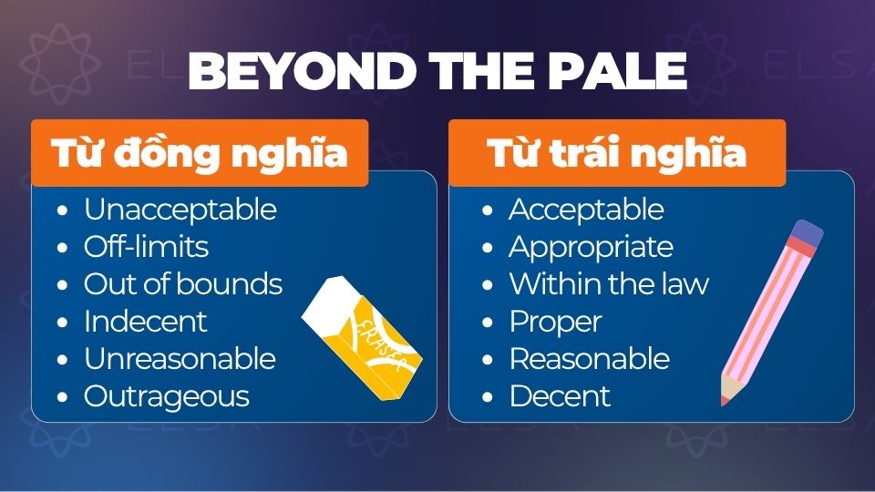 Các từ đồng nghĩa và trái nghĩa với Beyond the pale