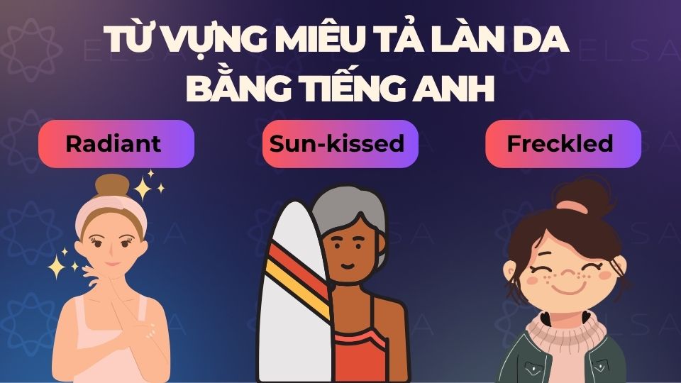 Một số từ vựng miêu tả làn da bằng tiếng Anh